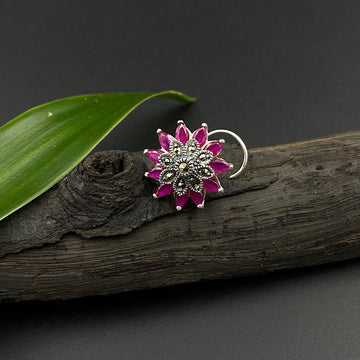 Ruby Marcasite Nose Pin